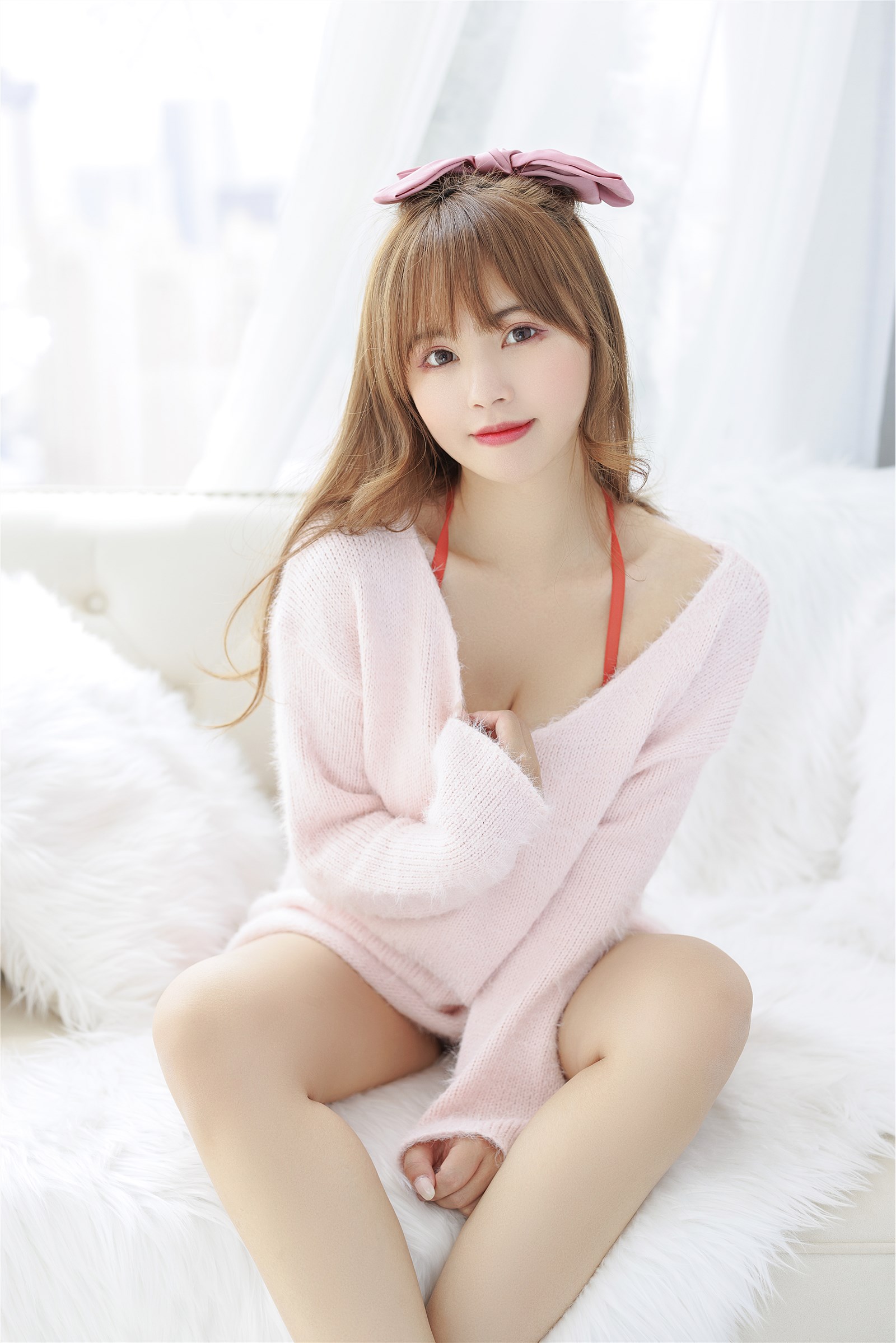 002. Zhang Siyun Nice - Internal purchase of watermark free pink sweater(58)